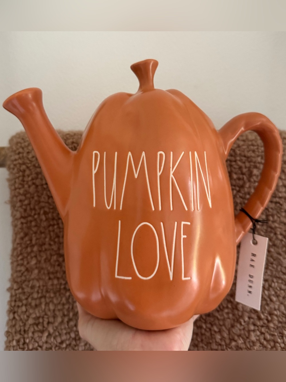 . Rae Dunn Fall Orange Pumpkin Watering Can Home Decor - Picture 2 of 15
